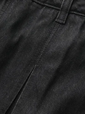 Plisserad Högmidjad jeansshorts