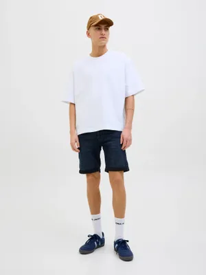 Fox Denim Shorts Normal Passform Blå Medelhög Midja