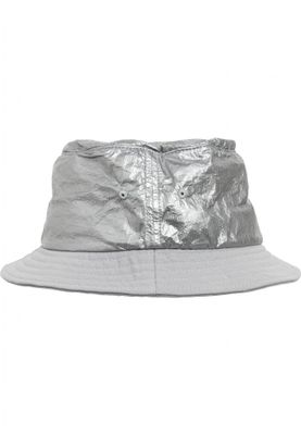Silver Crinkled Paper Bucket Hat