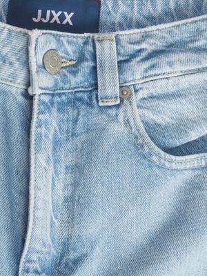Durable Mom Fit Jeans with High Waist and Stonewashed Finish