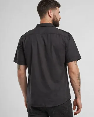 Luis vintage kortærmad skjorta - sort
