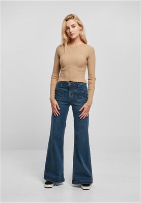 Tröja för dam med öppen ryggdesign– unionbeige