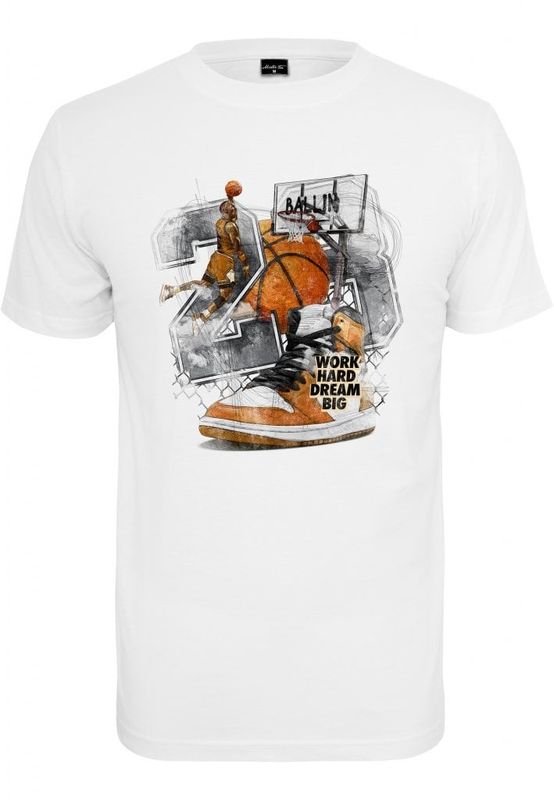 Hvid t-shirt med basket print