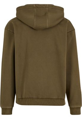 Vintage Heavy Zip Huvtröja för herr – warmkhaki