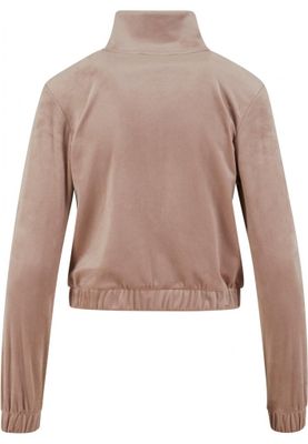 Ladies Short Velvet Track Jacket