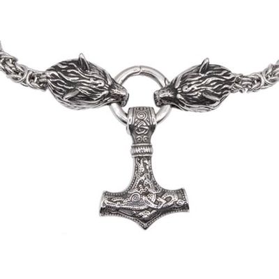 Wolf necklace stainless steel