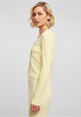 Ladies Short Rib Knit Cardigan