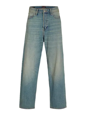 Stentvättade loose fit jeans herr - RON