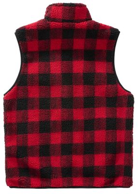 Lumberjack vest in teddy fleece - red/black