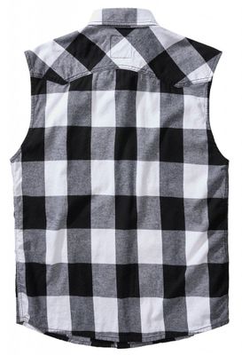 Sleeveless flannel shirt white/black