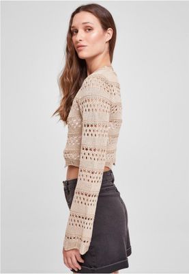 Crocheted short sweater for women