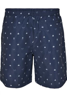 Skull and yacht AOP swim shorts