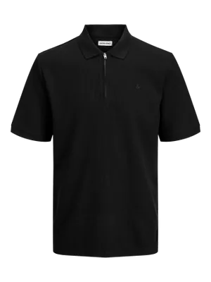 Svart piké med dragkedja – Jack & Jones Plus Size