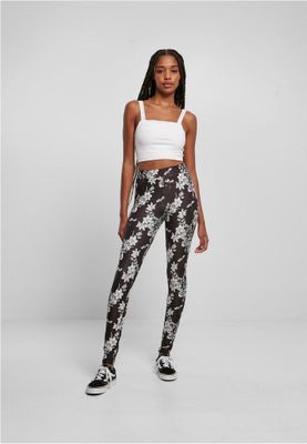 Black flower leggings
