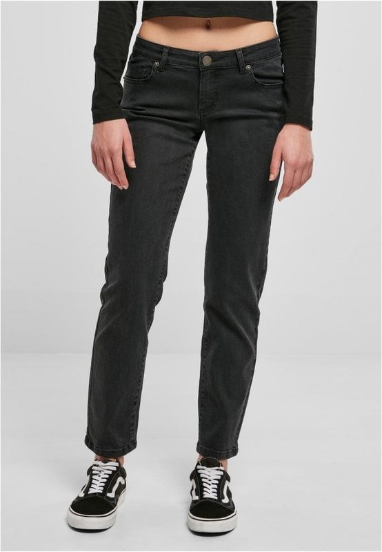 Ladies Low Waist Straight Denim Pants