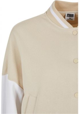 Oversized Two-Tone College Terry Jacket for Women