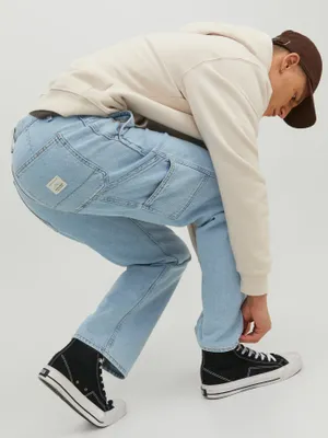 Ljusblå snickarjeans loose fit - EDDIE