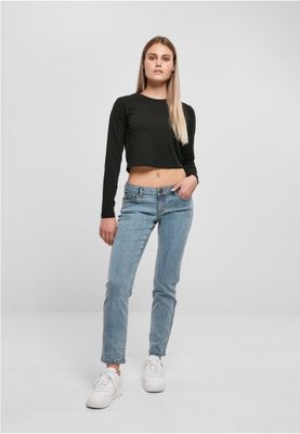 Ladies Low Waist Straight Denim Pants