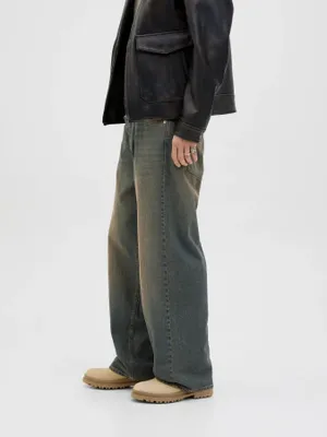 Wide Fit Original Jeans Herr – DAVE Blå Denim med Hög Midja