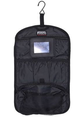 Hanging toilet case with mirror