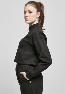 Short sweater with long arms and high neck lady