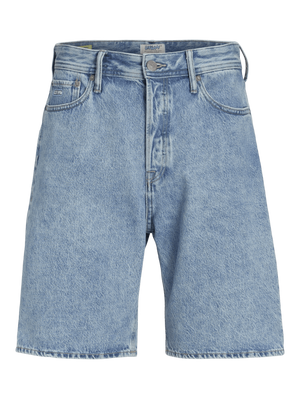 Light blue baggy denim shorts for men