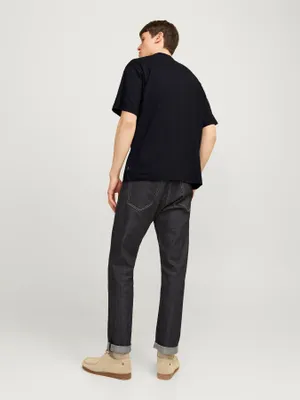 Avslappnad T-shirt med rund hals herr
