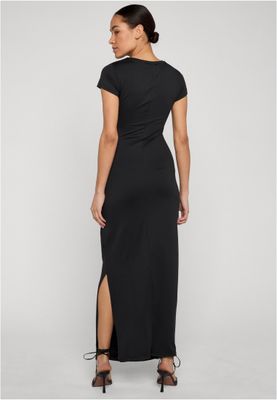 Klänning för dam med snitt slits – svart