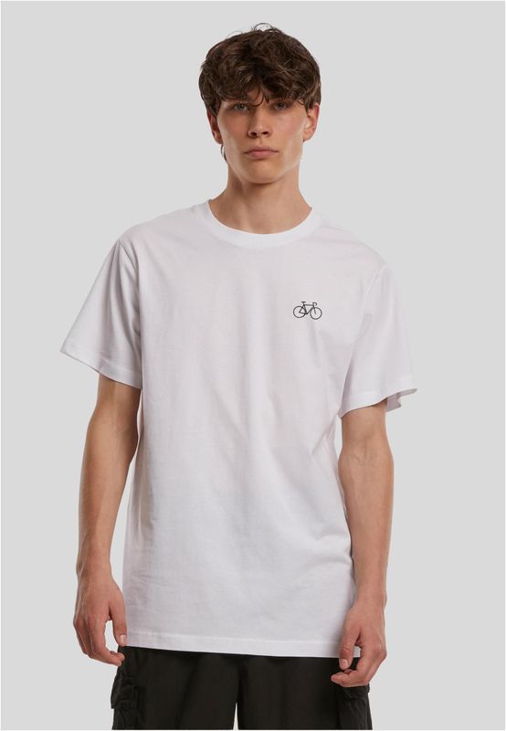 Vit t-shirt med Cykel-tryck för herr