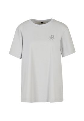 Ljusgrå t-shirt med körsbärstryck för dam