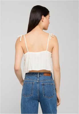 Light Cotton Cropped topp dam i vit bomull