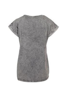 Grå melerad T-shirt med körsbärstryck för dam