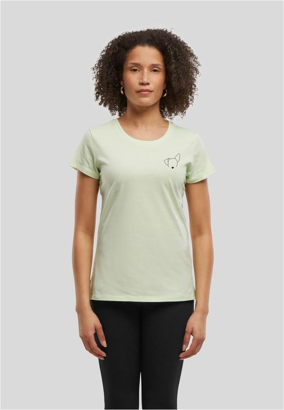 Lightmint t-shirt med Hundöra-tryck för dam