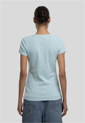 Havsblå t-shirt med hundtryck för dam