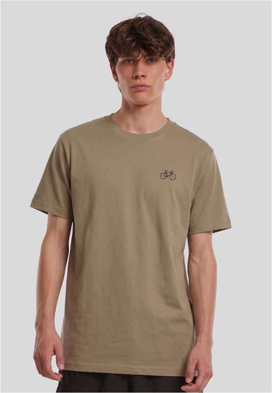 Olive t-shirt med Cykel-tryck för herr