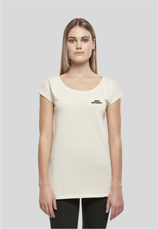 Sand t-shirt med Think Different-tryck för dam