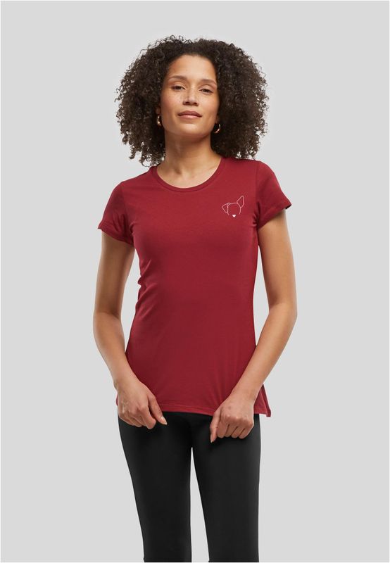 Cherry t-shirt med hundtryck för dam
