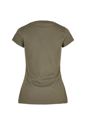 Olive t-shirt med hundtryck för dam