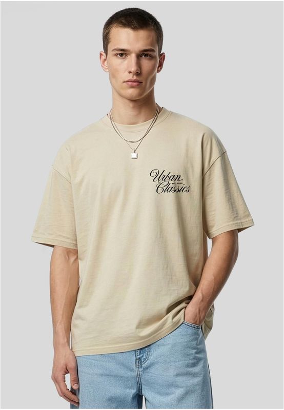 Flow Script Logo T-shirt herr i whitesand bomull