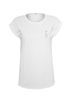 Vit t-shirt med hjärttryck för dam