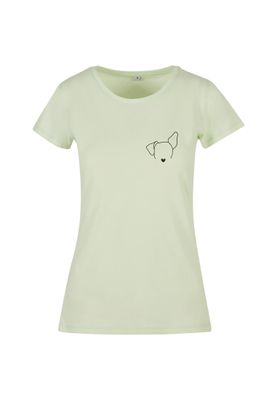 Lightmint t-shirt med Hundöra-tryck för dam