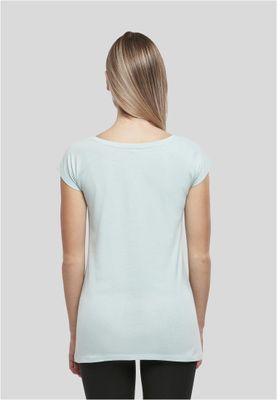 Havsblå t-shirt med Think Different-tryck för dam