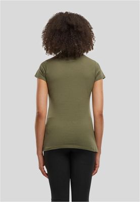 Olive t-shirt med hundtryck för dam