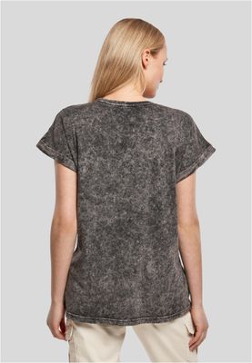Darkgrey white t-shirt med körsbärstryck för dam