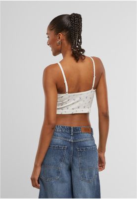 Blueflower topp med blommotiv för dam