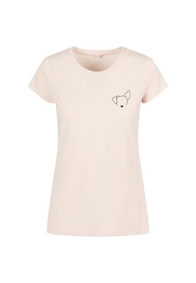 Rosa t-shirt med hundtryck för dam