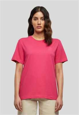 Hibiskusrosa t-shirt med körsbärstryck för dam