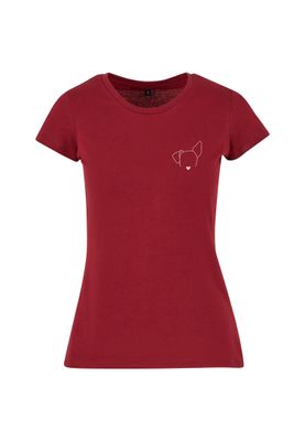 Cherry t-shirt med hundtryck för dam