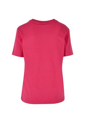 Hibiskusrosa t-shirt med körsbärstryck för dam