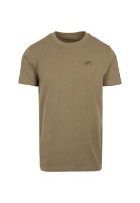 Olive t-shirt med Cykel-tryck för herr